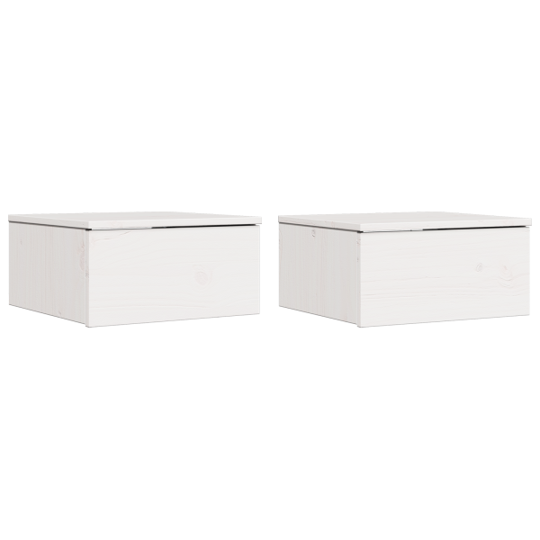 Mesita de noche montada en la pared con cajón 2 pcs Blanco M 2