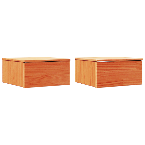 Mesa de Cabeceira Montada na Parede 2 pcs Castanho-mel M 2