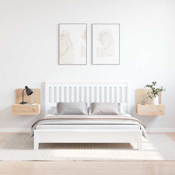 Mesita de noche montada en la pared con cajón 2 pcs Marrón M 4