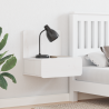 Mesa de Cabeceira Montada na Parede com gaveta 2 pcs Branco 1