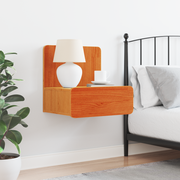 Mesa de Cabeceira Montada na Parede com gaveta Castanho-mel M 4