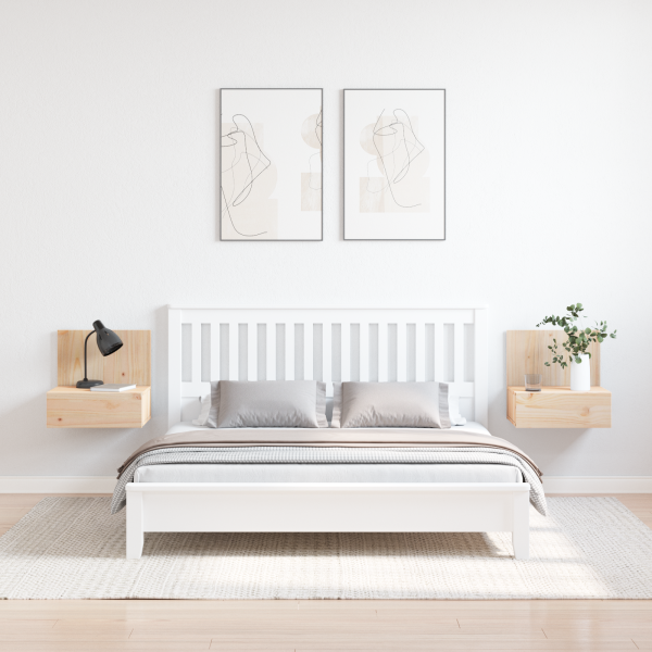 Mesita de noche montada en la pared con cajón 2 pcs Marrón M 4