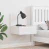 Mesa de Cabeceira Montada na Parede com gaveta 2 pcs Branco 1