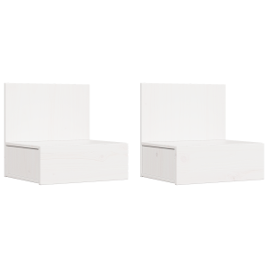 Mesita de noche montada en la pared con cajón 2 pcs Blanco H