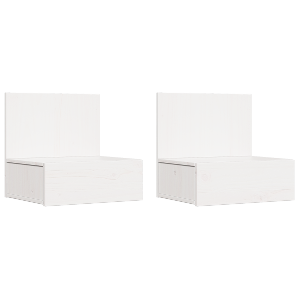 Mesa de Cabeceira Montada na Parede com gaveta 2 pcs Branco M 2