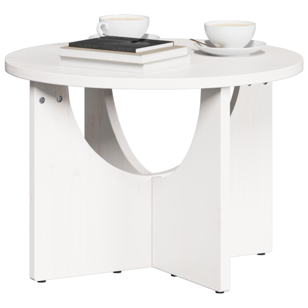Mesa de Café Blanco 50 x 50 x 35 cm Madera de pino sólido M 3