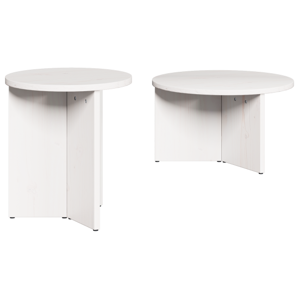 Conjunto de Mesas de Café 2 pcs Blanco 49 x 49 x 28 cm M 2