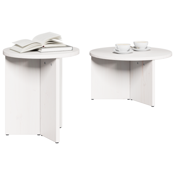 Conjunto de Mesas de Café 2 pcs Branco 49 x 49 x 28 cm M 3
