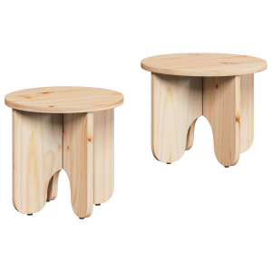 Conjunto de Mesas de Café 2 pcs Natural 39.5 x 39.5 x 30 cm H