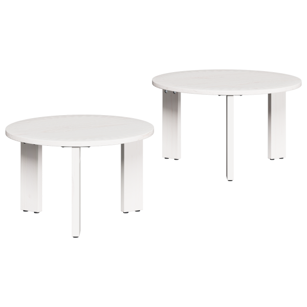 Conjunto de Mesas de Café 2 pcs Blanco 47.5 x 47.5 x 27 cm M 2