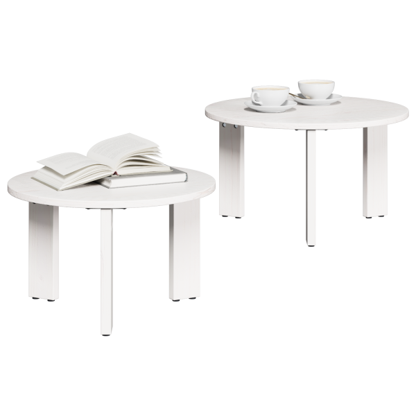 Conjunto de Mesas de Café 2 pcs Blanco 47.5 x 47.5 x 27 cm M 3
