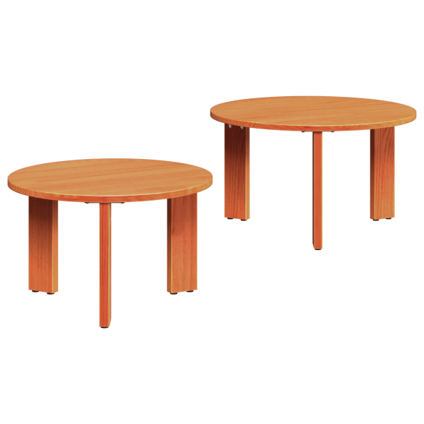 Conjunto de Mesas de Café 2 pcs Marrón cera 47.5 x 47.5 x 27 cm M 2