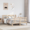 Estrutura cama c/ cabeceira 120x190 cm pinho maciço 1