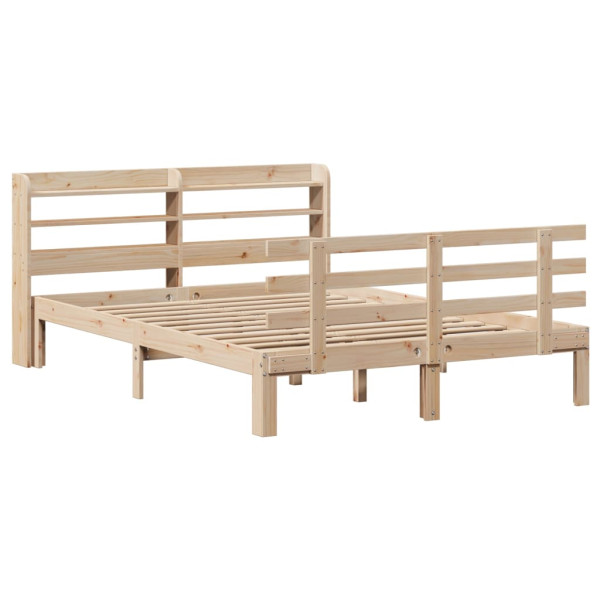 Estrutura cama c/ cabeceira 120x190 cm pinho maciço M 3