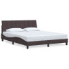 Cama sin colchón de tela marrón oscuro 160x200 cm 2