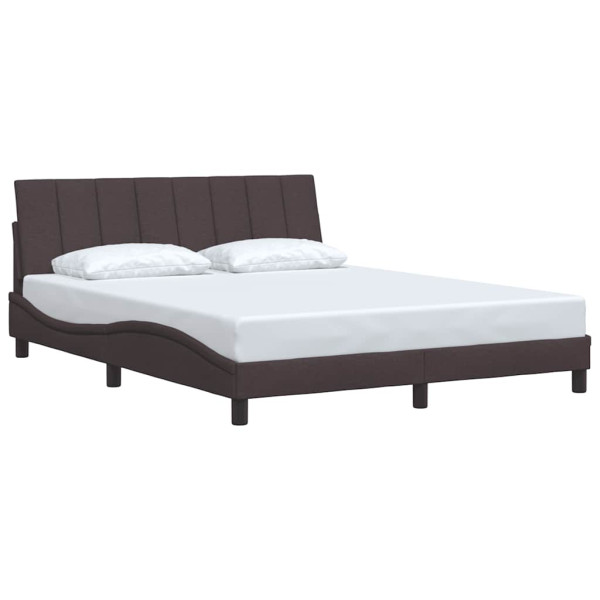 Cama sin colchón de tela marrón oscuro 160x200 cm M 3