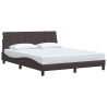 Estrutura de cama sem colchão 160x200 cm tecido castanho-escuro 3