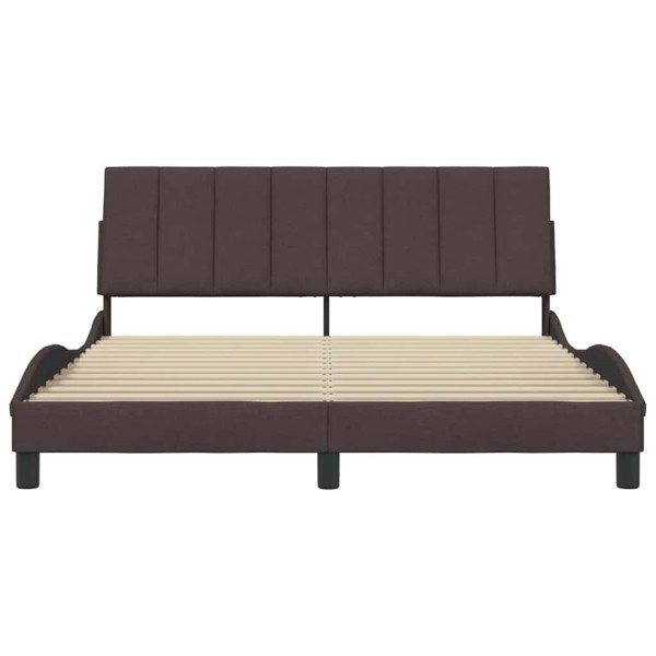 Estrutura de cama sem colchão 160x200 cm tecido castanho-escuro M 4