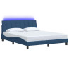 Cama sin colchón tela azul 160x200 cm 3