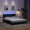 Cama sin colchón tela azul 160x200 cm 4