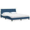 Cama com colchão 160x200 cm tecido azul 1
