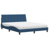 Cama com colchão 160x200 cm tecido azul 2