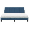 Cama con colchón de tela azul 160x200 cm 5