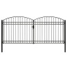 Cancela de valla doble puerta con arco 400x200 cm acero negro 1