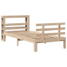 Estrutura de cama com cabeceira 90x190 cm pinho maciço 3