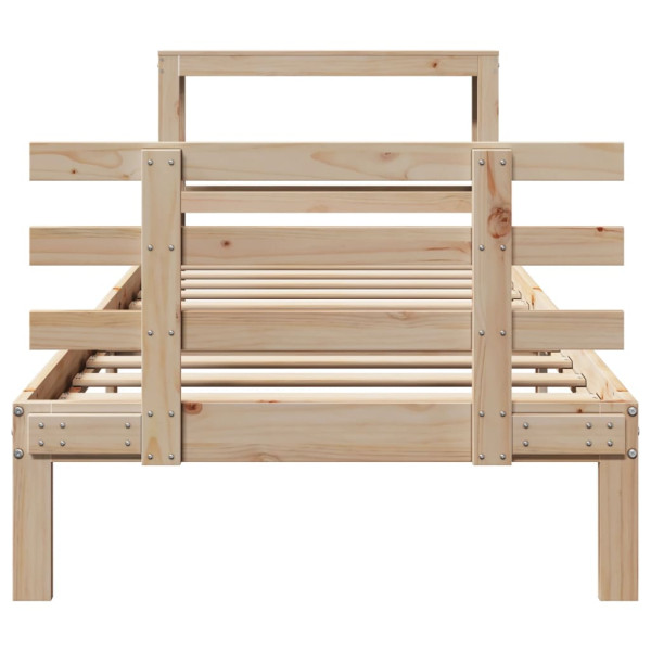 Estructura de cama con cabecero madera maciza pino 90x190 cm M 4