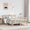 Estructura de cama con cabecero madera maciza pino 120x190 cm 1