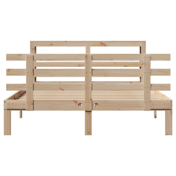 Estructura de cama con cabecero madera maciza pino 120x190 cm M 4