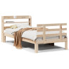 Estrutura de cama com cabeceira 90x190 cm pinho maciço 2
