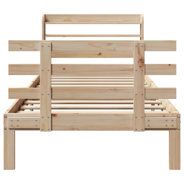 Estrutura de cama com cabeceira 90x190 cm pinho maciço M 4