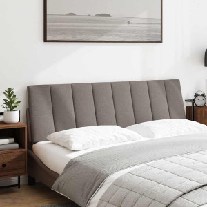 Cabecero de cama acolchado tela gris taupé 160 cm H