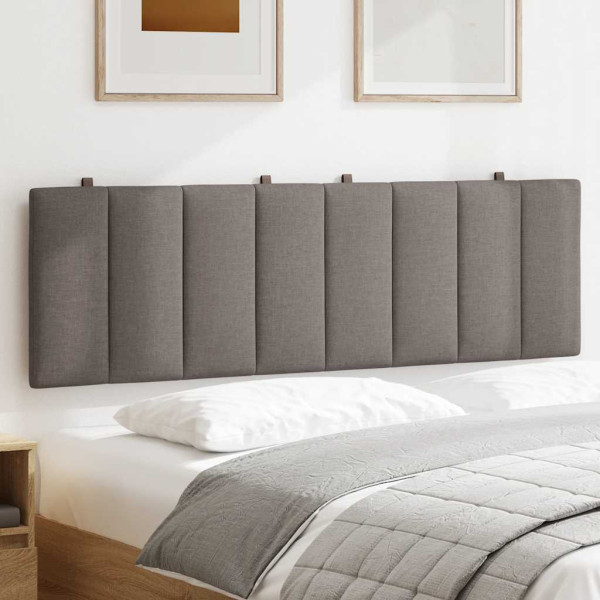 Cabecero de cama acolchado tela gris taupé 160 cm M 3