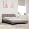Cama sem colchão 160x200 cm tecido castanho-acinzentado 1
