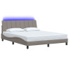 Cama sin colchón tela gris taupe 160x200 cm 3