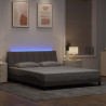 Cama sem colchão 160x200 cm tecido castanho-acinzentado 4