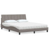 Cama com colchão 160x200 cm tecido castanho-acinzentado 1
