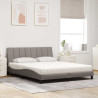 Cama con colchón de tela gris taupe 160x200 cm 3