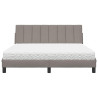 Cama com colchão 160x200 cm tecido castanho-acinzentado 5