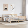 Estructura de cama con cabecero madera maciza de pino 200x200cm 1