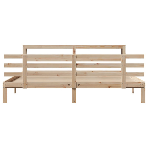 Estrutura de cama com cabeceira 200x200 cm pinho maciço M 4