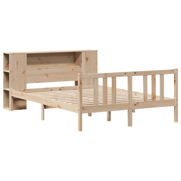 Cama con estantería sin colchón madera maciza de pino 135x190cm M 3
