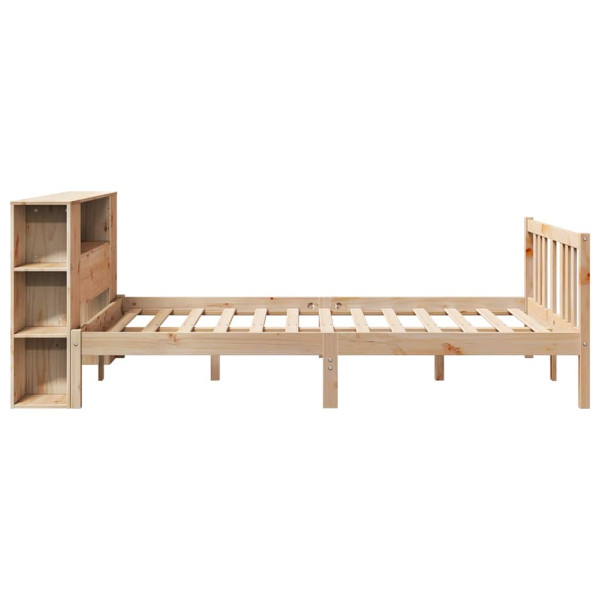 Cama con estantería sin colchón madera maciza de pino 135x190cm M 5