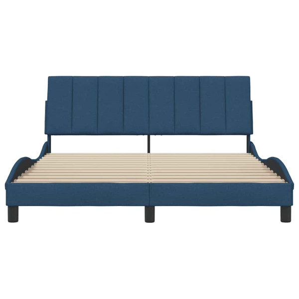 Estrutura de cama sem colchão 160x200 cm tecido azul M 4