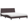 Cama com colchão 160x200 cm tecido castanho-escuro 4