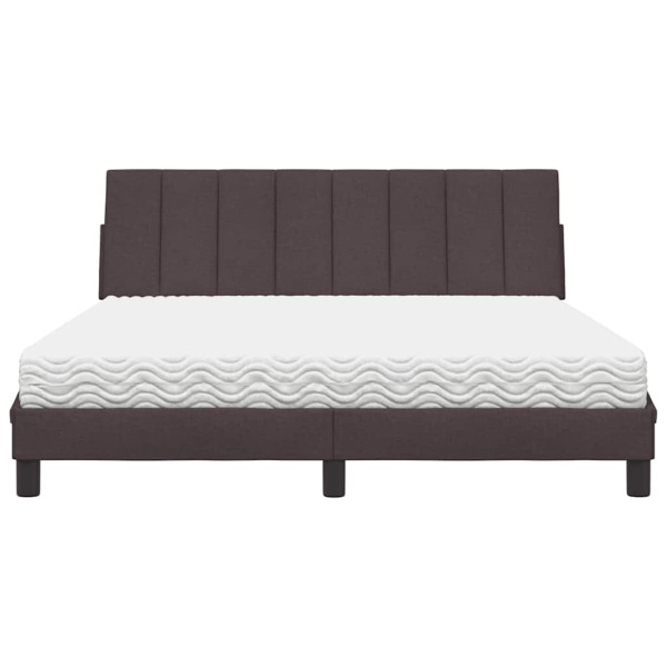 Cama con colchón de tela marrón oscuro 160x200 cm M 5