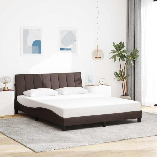 Cama sin colchón de tela marrón oscuro 160x200 cm D